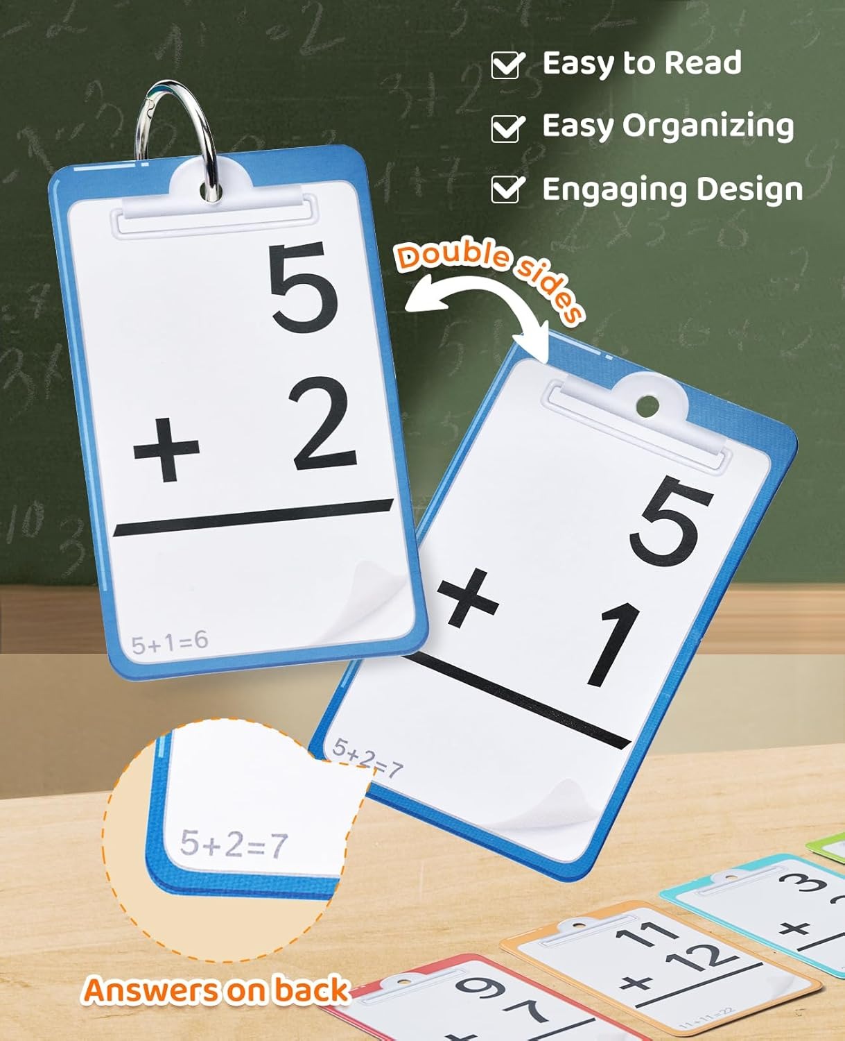 Educational math product with number blocks and flashcards